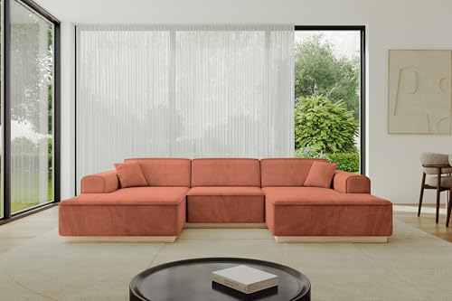 ALTDECOR Ecksofa in U-Form Corner Sofa Bett Eckcouch Couch L-Form Wohnlandschaft Cauchsofa IREA-U1-297x165x81 cm Apricot ALTDECOR Ecksofa in U-Form Corner Sofa Bett Eckcouch Couch L-Form Wohnlandschaft Cauchsofa IREA-U1-297x165x81 cm Apricot von ALTDECOR
