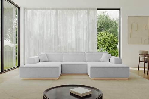 ALTDECOR Ecksofa in U-Form Corner Sofa Bett Eckcouch Couch L-Form Wohnlandschaft Cauchsofa IREA-U1-297x165x81 cm Hellgrau ALTDECOR Ecksofa in U-Form Corner Sofa Bett Eckcouch Couch L-Form Wohnlandschaft Cauchsofa IREA-U1-297x165x81 cm Hellgrau von ALTDECOR
