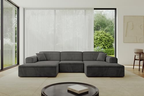 ALTDECOR Ecksofa in U-Form Corner Sofa Bett Eckcouch Couch L-Form Wohnlandschaft Cauchsofa IREA-U1-v3-297x165x76 cm Dunkelgrau ALTDECOR Ecksofa in U-Form Corner Sofa Bett Eckcouch Couch L-Form Wohnlandschaft Cauchsofa IREA-U1-v3-297x165x76 cm Dunkelgrau von ALTDECOR