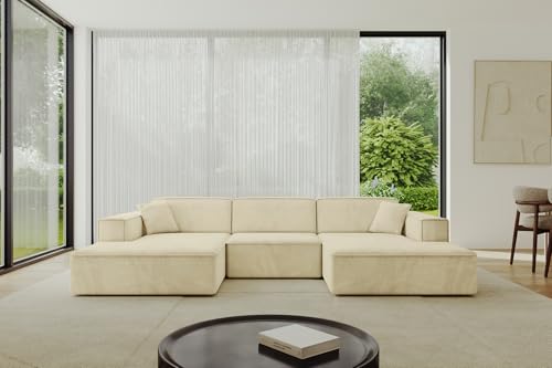 ALTDECOR Ecksofa in U-Form Corner Sofa Bett Eckcouch Couch L-Form Wohnlandschaft Cauchsofa IREA-U1-v4-297x165x72,5 cm Beige ALTDECOR Ecksofa in U-Form Corner Sofa Bett Eckcouch Couch L-Form Wohnlandschaft Cauchsofa IREA-U1-v4-297x165x72,5 cm Beige von ALTDECOR