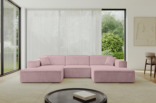 ALTDECOR Ecksofa in U-Form Corner Sofa Bett Eckcouch Couch L-Form Wohnlandschaft Cauchsofa IREA-U1-v4-297x165x72,5 cm Rosa ALTDECOR Ecksofa in U-Form Corner Sofa Bett Eckcouch Couch L-Form Wohnlandschaft Cauchsofa IREA-U1-v4-297x165x72,5 cm Rosa von ALTDECOR