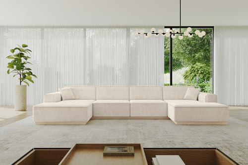 ALTDECOR Ecksofa in U-Form Corner Sofa Bett Eckcouch Couch L-Form Wohnlandschaft Cauchsofa IREA-U2-382x165x81 cm Beige ALTDECOR Ecksofa in U-Form Corner Sofa Bett Eckcouch Couch L-Form Wohnlandschaft Cauchsofa IREA-U2-382x165x81 cm Beige von ALTDECOR