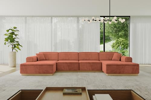 ALTDECOR Ecksofa in U-Form Corner Sofa Bett Eckcouch Couch L-Form Wohnlandschaft Cauchsofa IREA-U2-v2-382x165x81 cm Apricot ALTDECOR Ecksofa in U-Form Corner Sofa Bett Eckcouch Couch L-Form Wohnlandschaft Cauchsofa IREA-U2-v2-382x165x81 cm Apricot von ALTDECOR