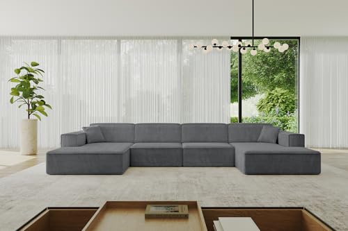 ALTDECOR Ecksofa in U-Form Corner Sofa Bett Eckcouch Couch L-Form Wohnlandschaft Cauchsofa IREA-U2-v4-382x165x72,5 cm Duneklgrau ALTDECOR Ecksofa in U-Form Corner Sofa Bett Eckcouch Couch L-Form Wohnlandschaft Cauchsofa IREA-U2-v4-382x165x72,5 cm Duneklgrau von ALTDECOR