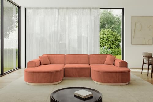 ALTDECOR Ecksofa in U-Form Corner Sofa Bett Eckcouch Couch L-Form Wohnlandschaft Cauchsofa MARI-U1-295x165x84 cm Apricot ALTDECOR Ecksofa in U-Form Corner Sofa Bett Eckcouch Couch L-Form Wohnlandschaft Cauchsofa MARI-U1-295x165x84 cm Apricot von ALTDECOR