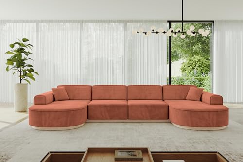ALTDECOR Ecksofa in U-Form Corner Sofa Bett Eckcouch Couch L-Form Wohnlandschaft Cauchsofa MARI-U2-380x165x84 cm Apricot ALTDECOR Ecksofa in U-Form Corner Sofa Bett Eckcouch Couch L-Form Wohnlandschaft Cauchsofa MARI-U2-380x165x84 cm Apricot von ALTDECOR