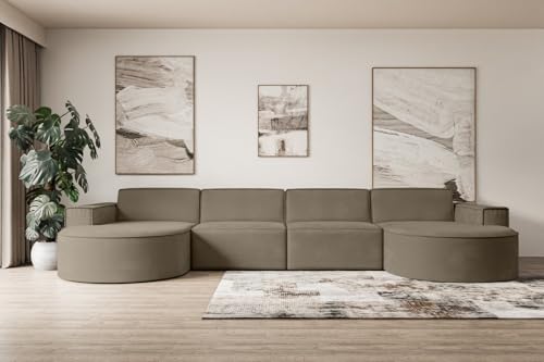 ALTDECOR Ecksofa in U-Form Corner Sofa Bett Eckcouch Couch L-Form Wohnlandschaft Cauchsofa MARI-U2-384x165x78 cm Braun ALTDECOR Ecksofa in U-Form Corner Sofa Bett Eckcouch Couch L-Form Wohnlandschaft Cauchsofa MARI-U2-384x165x78 cm Braun von ALTDECOR