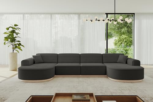 ALTDECOR Ecksofa in U-Form Corner Sofa Bett Eckcouch Couch L-Form Wohnlandschaft Cauchsofa MARI-U2-v1-380x165x81 cm Duneklgrau ALTDECOR Ecksofa in U-Form Corner Sofa Bett Eckcouch Couch L-Form Wohnlandschaft Cauchsofa MARI-U2-v1-380x165x81 cm Duneklgrau von ALTDECOR