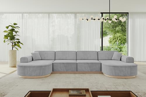 ALTDECOR Ecksofa in U-Form Corner Sofa Bett Eckcouch Couch L-Form Wohnlandschaft Cauchsofa MARI-U2-v1-380x165x81 cm Grau ALTDECOR Ecksofa in U-Form Corner Sofa Bett Eckcouch Couch L-Form Wohnlandschaft Cauchsofa MARI-U2-v1-380x165x81 cm Grau von ALTDECOR