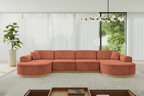 ALTDECOR Ecksofa in U-Form Corner Sofa Bett Eckcouch Couch L-Form Wohnlandschaft Cauchsofa MARI-U2-v2-380x165x84 cm Apricot ALTDECOR Ecksofa in U-Form Corner Sofa Bett Eckcouch Couch L-Form Wohnlandschaft Cauchsofa MARI-U2-v2-380x165x84 cm Apricot von ALTDECOR