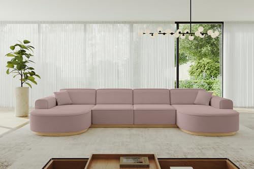 ALTDECOR Ecksofa in U-Form Corner Sofa Bett Eckcouch Couch L-Form Wohnlandschaft Cauchsofa MARI-U2-v2-380x165x84 cm Rosa ALTDECOR Ecksofa in U-Form Corner Sofa Bett Eckcouch Couch L-Form Wohnlandschaft Cauchsofa MARI-U2-v2-380x165x84 cm Rosa von ALTDECOR