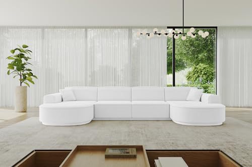 ALTDECOR Ecksofa in U-Form Corner Sofa Bett Eckcouch Couch L-Form Wohnlandschaft Cauchsofa MARI-U2-v3-380x165x81 cm Weiß ALTDECOR Ecksofa in U-Form Corner Sofa Bett Eckcouch Couch L-Form Wohnlandschaft Cauchsofa MARI-U2-v3-380x165x81 cm Weiß von ALTDECOR