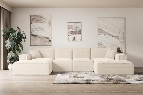 ALTDECOR Ecksofa in U-Form Corner Sofa Bett Eckcouch Couch L-Form Wohnlandschaft Cauchsofa Sierra-U - 344x165x73 cm Beige ALTDECOR Ecksofa in U-Form Corner Sofa Bett Eckcouch Couch L-Form Wohnlandschaft Cauchsofa Sierra-U - 344x165x73 cm Beige von ALTDECOR
