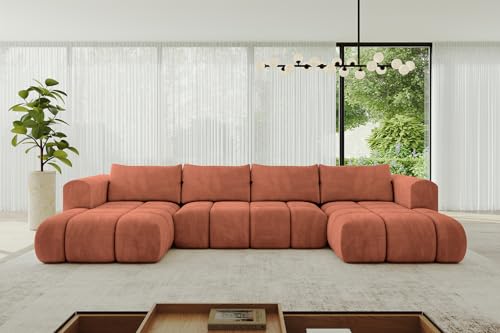 ALTDECOR Ecksofa in U-Form mit Schlaffunktion und Bettkasten Corner Sofa Bett Eckcouch Couch L-Form Schlafcouch Ausziehbar Wohnlandschaft Schlafsofa Cauchsofa Cloud-U 414x180x40 Apricot ALTDECOR Ecksofa in U-Form mit Schlaffunktion und Bettkasten Corner Sofa Bett Eckcouch Couch L-Form Schlafcouch Ausziehbar Wohnlandschaft Schlafsofa Cauchsofa Cloud-U 414x180x40 Apricot von ALTDECOR