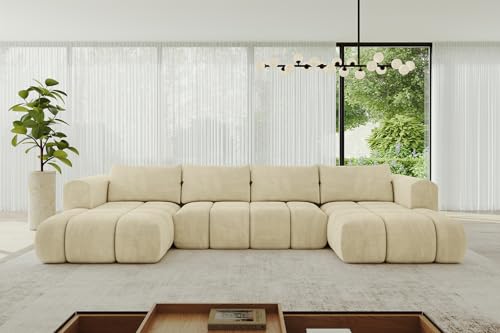 ALTDECOR Ecksofa in U-Form mit Schlaffunktion und Bettkasten Corner Sofa Bett Eckcouch Couch L-Form Schlafcouch Ausziehbar Wohnlandschaft Schlafsofa Cauchsofa Cloud-U 414x180x40 Beige ALTDECOR Ecksofa in U-Form mit Schlaffunktion und Bettkasten Corner Sofa Bett Eckcouch Couch L-Form Schlafcouch Ausziehbar Wohnlandschaft Schlafsofa Cauchsofa Cloud-U 414x180x40 Beige von ALTDECOR