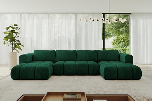 ALTDECOR Ecksofa in U-Form mit Schlaffunktion und Bettkasten Corner Sofa Bett Eckcouch Couch L-Form Schlafcouch Ausziehbar Wohnlandschaft Schlafsofa Cauchsofa Cloud-U 414x180x40 Dunkelgrün ALTDECOR Ecksofa in U-Form mit Schlaffunktion und Bettkasten Corner Sofa Bett Eckcouch Couch L-Form Schlafcouch Ausziehbar Wohnlandschaft Schlafsofa Cauchsofa Cloud-U 414x180x40 Dunkelgrün von ALTDECOR