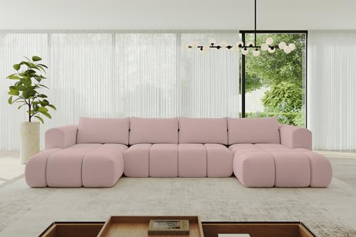 ALTDECOR Ecksofa in U-Form mit Schlaffunktion und Bettkasten Corner Sofa Bett Eckcouch Couch L-Form Schlafcouch Ausziehbar Wohnlandschaft Schlafsofa Cauchsofa Cloud-U 414x180x40 Rosa ALTDECOR Ecksofa in U-Form mit Schlaffunktion und Bettkasten Corner Sofa Bett Eckcouch Couch L-Form Schlafcouch Ausziehbar Wohnlandschaft Schlafsofa Cauchsofa Cloud-U 414x180x40 Rosa von ALTDECOR