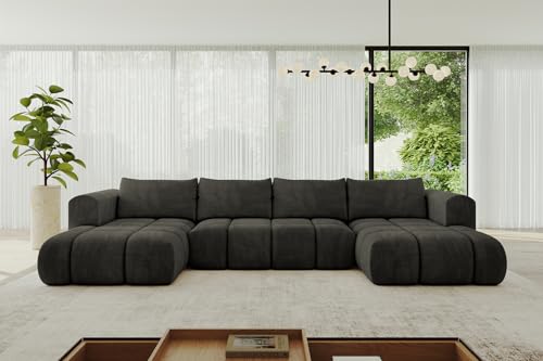 ALTDECOR Ecksofa in U-Form mit Schlaffunktion und Bettkasten Corner Sofa Bett Eckcouch Couch L-Form Schlafcouch Ausziehbar Wohnlandschaft Schlafsofa Cauchsofa Cloud-U 414x180x40 Schwarz ALTDECOR Ecksofa in U-Form mit Schlaffunktion und Bettkasten Corner Sofa Bett Eckcouch Couch L-Form Schlafcouch Ausziehbar Wohnlandschaft Schlafsofa Cauchsofa Cloud-U 414x180x40 Schwarz von ALTDECOR