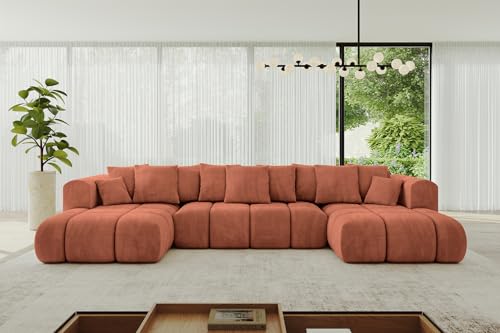 ALTDECOR Ecksofa in U-Form mit Schlaffunktion und Bettkasten Corner Sofa Bett Eckcouch Couch L-Form Schlafcouch Ausziehbar Wohnlandschaft Schlafsofa Cauchsofa Cloud-U-v1 414x180x40 Apricot ALTDECOR Ecksofa in U-Form mit Schlaffunktion und Bettkasten Corner Sofa Bett Eckcouch Couch L-Form Schlafcouch Ausziehbar Wohnlandschaft Schlafsofa Cauchsofa Cloud-U-v1 414x180x40 Apricot von ALTDECOR