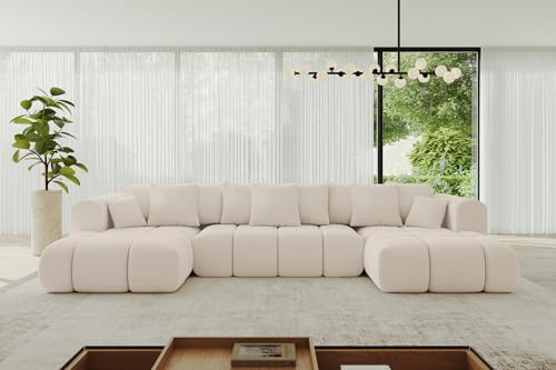 ALTDECOR Ecksofa in U-Form mit Schlaffunktion und Bettkasten Corner Sofa Bett Eckcouch Couch L-Form Schlafcouch Ausziehbar Wohnlandschaft Schlafsofa Cauchsofa Cloud-U-v1 414x180x40 Beige ALTDECOR Ecksofa in U-Form mit Schlaffunktion und Bettkasten Corner Sofa Bett Eckcouch Couch L-Form Schlafcouch Ausziehbar Wohnlandschaft Schlafsofa Cauchsofa Cloud-U-v1 414x180x40 Beige von ALTDECOR