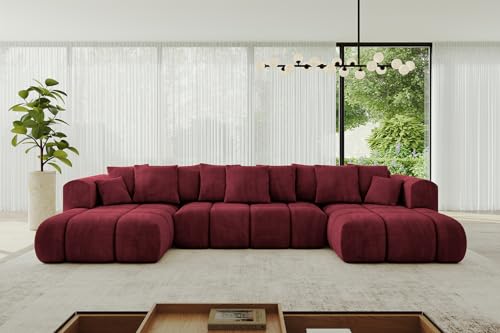 ALTDECOR Ecksofa in U-Form mit Schlaffunktion und Bettkasten Corner Sofa Bett Eckcouch Couch L-Form Schlafcouch Ausziehbar Wohnlandschaft Schlafsofa Cauchsofa Cloud-U-v1 414x180x40 Bordeauxrot ALTDECOR Ecksofa in U-Form mit Schlaffunktion und Bettkasten Corner Sofa Bett Eckcouch Couch L-Form Schlafcouch Ausziehbar Wohnlandschaft Schlafsofa Cauchsofa Cloud-U-v1 414x180x40 Bordeauxrot von ALTDECOR