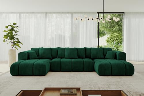 ALTDECOR Ecksofa in U-Form mit Schlaffunktion und Bettkasten Corner Sofa Bett Eckcouch Couch L-Form Schlafcouch Ausziehbar Wohnlandschaft Schlafsofa Cauchsofa Cloud-U-v1 414x180x40 Dunkelgrün ALTDECOR Ecksofa in U-Form mit Schlaffunktion und Bettkasten Corner Sofa Bett Eckcouch Couch L-Form Schlafcouch Ausziehbar Wohnlandschaft Schlafsofa Cauchsofa Cloud-U-v1 414x180x40 Dunkelgrün von ALTDECOR