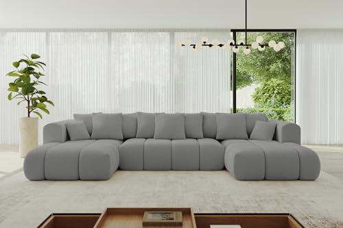 ALTDECOR Ecksofa in U-Form mit Schlaffunktion und Bettkasten Corner Sofa Bett Eckcouch Couch L-Form Schlafcouch Ausziehbar Wohnlandschaft Schlafsofa Cauchsofa Cloud-U-v1 414x180x40 Hellgrau ALTDECOR Ecksofa in U-Form mit Schlaffunktion und Bettkasten Corner Sofa Bett Eckcouch Couch L-Form Schlafcouch Ausziehbar Wohnlandschaft Schlafsofa Cauchsofa Cloud-U-v1 414x180x40 Hellgrau von ALTDECOR