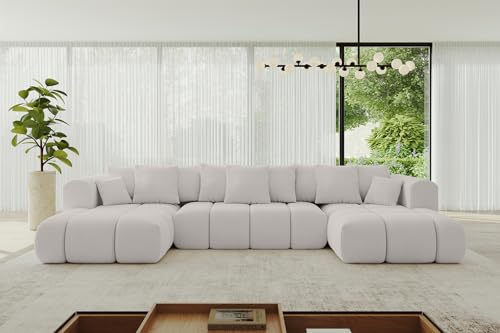 ALTDECOR Ecksofa in U-Form mit Schlaffunktion und Bettkasten Corner Sofa Bett Eckcouch Couch L-Form Schlafcouch Ausziehbar Wohnlandschaft Schlafsofa Cauchsofa Cloud-U-v1 414x180x40 Hellgrau ALTDECOR Ecksofa in U-Form mit Schlaffunktion und Bettkasten Corner Sofa Bett Eckcouch Couch L-Form Schlafcouch Ausziehbar Wohnlandschaft Schlafsofa Cauchsofa Cloud-U-v1 414x180x40 Hellgrau von ALTDECOR