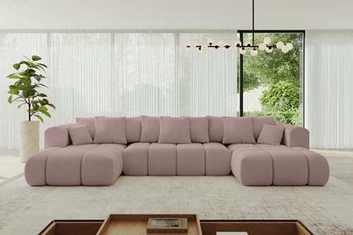 ALTDECOR Ecksofa in U-Form mit Schlaffunktion und Bettkasten Corner Sofa Bett Eckcouch Couch L-Form Schlafcouch Ausziehbar Wohnlandschaft Schlafsofa Cauchsofa Cloud-U-v1 414x180x40 Rosa ALTDECOR Ecksofa in U-Form mit Schlaffunktion und Bettkasten Corner Sofa Bett Eckcouch Couch L-Form Schlafcouch Ausziehbar Wohnlandschaft Schlafsofa Cauchsofa Cloud-U-v1 414x180x40 Rosa von ALTDECOR