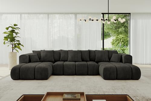 ALTDECOR Ecksofa in U-Form mit Schlaffunktion und Bettkasten Corner Sofa Bett Eckcouch Couch L-Form Schlafcouch Ausziehbar Wohnlandschaft Schlafsofa Cauchsofa Cloud-U-v1 414x180x40 Schwarz ALTDECOR Ecksofa in U-Form mit Schlaffunktion und Bettkasten Corner Sofa Bett Eckcouch Couch L-Form Schlafcouch Ausziehbar Wohnlandschaft Schlafsofa Cauchsofa Cloud-U-v1 414x180x40 Schwarz von ALTDECOR