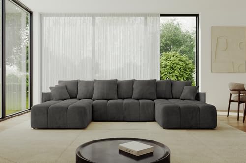 ALTDECOR Ecksofa in U-Form mit Schlaffunktion und Bettkasten Corner Sofa Bett Eckcouch Couch L-Form Schlafcouch Ausziehbar Wohnlandschaft Schlafsofa Cauchsofa LONLI-U 342x175x88 Dunkelgrau ALTDECOR Ecksofa in U-Form mit Schlaffunktion und Bettkasten Corner Sofa Bett Eckcouch Couch L-Form Schlafcouch Ausziehbar Wohnlandschaft Schlafsofa Cauchsofa LONLI-U 342x175x88 Dunkelgrau von ALTDECOR