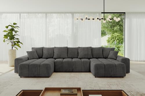 ALTDECOR Ecksofa in U-Form mit Schlaffunktion und Bettkasten Corner Sofa Bett Eckcouch Couch L-Form Schlafcouch Ausziehbar Wohnlandschaft Schlafsofa Cauchsofa ENIL-U 390x175x84 Dunkelgrau ALTDECOR Ecksofa in U-Form mit Schlaffunktion und Bettkasten Corner Sofa Bett Eckcouch Couch L-Form Schlafcouch Ausziehbar Wohnlandschaft Schlafsofa Cauchsofa ENIL-U 390x175x84 Dunkelgrau von ALTDECOR