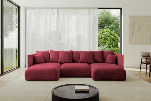 ALTDECOR Ecksofa in U-Form mit Schlaffunktion und Bettkasten Corner Sofa Bett Eckcouch Couch U-Form Schlafcouch Ausziehbar Wohnlandschaft Schlafsofa Cauchsofa ONESK-U 304x165x40 Bordeauxrot ALTDECOR Ecksofa in U-Form mit Schlaffunktion und Bettkasten Corner Sofa Bett Eckcouch Couch U-Form Schlafcouch Ausziehbar Wohnlandschaft Schlafsofa Cauchsofa ONESK-U 304x165x40 Bordeauxrot von ALTDECOR