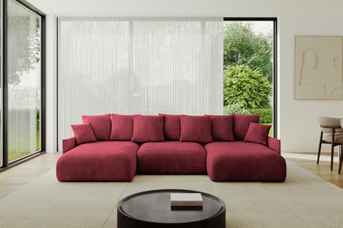ALTDECOR Ecksofa in U-Form mit Schlaffunktion und Bettkasten Corner Sofa Bett Eckcouch Couch U-Form Schlafcouch Ausziehbar Wohnlandschaft Schlafsofa Cauchsofa ONESK-U-v1 304x165x40 Bordeauxrot ALTDECOR Ecksofa in U-Form mit Schlaffunktion und Bettkasten Corner Sofa Bett Eckcouch Couch U-Form Schlafcouch Ausziehbar Wohnlandschaft Schlafsofa Cauchsofa ONESK-U-v1 304x165x40 Bordeauxrot von ALTDECOR