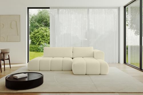 ALTDECOR Ecksofa mit Schlaffunktion und Bettkasten Corner Sofa Bett Eckcouch Couch L-Form Schlafcouch Ausziehbar Wohnlandschaft Schlafsofa Cauchsofa Cloud-L 289x180x40 Beige von ALTDECOR