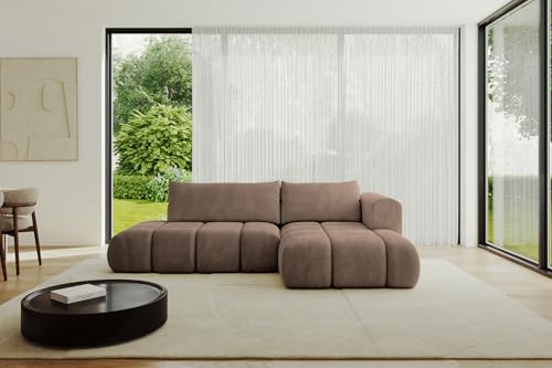 ALTDECOR Ecksofa mit Schlaffunktion und Bettkasten Corner Sofa Bett Eckcouch Couch L-Form Schlafcouch Ausziehbar Wohnlandschaft Schlafsofa Cauchsofa Cloud-L 289x180x40 Braun von ALTDECOR