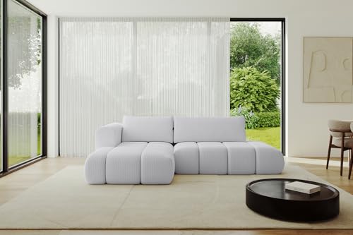ALTDECOR Ecksofa mit Schlaffunktion und Bettkasten Corner Sofa Bett Eckcouch Couch L-Form Schlafcouch Ausziehbar Wohnlandschaft Schlafsofa Cauchsofa Cloud-L 289x180x40 Grau von ALTDECOR