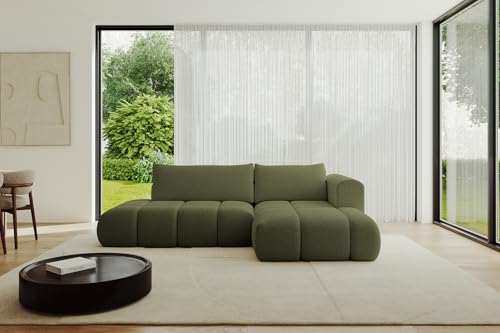 ALTDECOR Ecksofa mit Schlaffunktion und Bettkasten Corner Sofa Bett Eckcouch Couch L-Form Schlafcouch Ausziehbar Wohnlandschaft Schlafsofa Cauchsofa Cloud-L 289x180x40 Grün von ALTDECOR