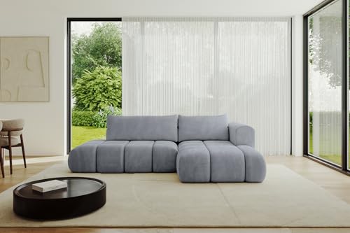 ALTDECOR Ecksofa mit Schlaffunktion und Bettkasten Corner Sofa Bett Eckcouch Couch L-Form Schlafcouch Ausziehbar Wohnlandschaft Schlafsofa Cauchsofa Cloud-L 289x180x40 Hellgrau von ALTDECOR