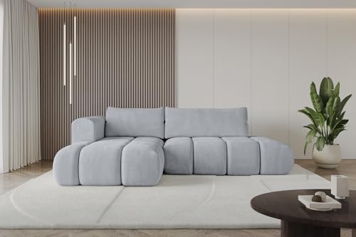 ALTDECOR Ecksofa mit Schlaffunktion und Bettkasten Corner Sofa Bett Eckcouch Couch L-Form Schlafcouch Ausziehbar Wohnlandschaft Schlafsofa Cauchsofa Cloud-L 289x180x40 Hellgrau von ALTDECOR