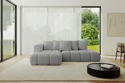 ALTDECOR Ecksofa mit Schlaffunktion und Bettkasten Corner Sofa Bett Eckcouch Couch L-Form Schlafcouch Ausziehbar Wohnlandschaft Schlafsofa Cauchsofa Cloud-L-v1 289x180x40 Hellgrau von ALTDECOR
