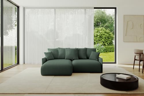 ALTDECOR Ecksofa mit Schlaffunktion und Bettkasten Corner Sofa Eckcouch Couch L-Form universal, Links/rechts angeordnet Schlafcouch Ausziehbar Wohnlandschaft ONESK-L -v1 208x165x40 Grün von ALTDECOR