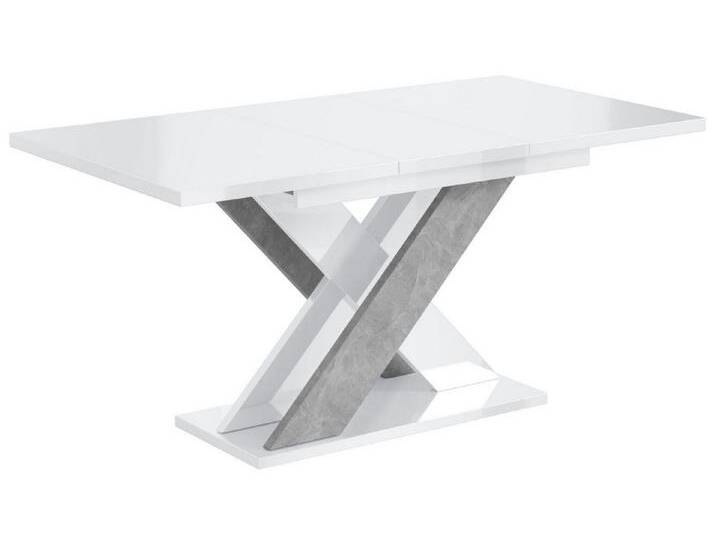 ALTDECOR Esstisch AOX (Esstisch ausziehbar, Esszimmertische, Tisch Wohnzimmertisch), Esszimmertisch ausziehbar 120 - 160 x 80 x 75 cm, weiß von ALTDECOR