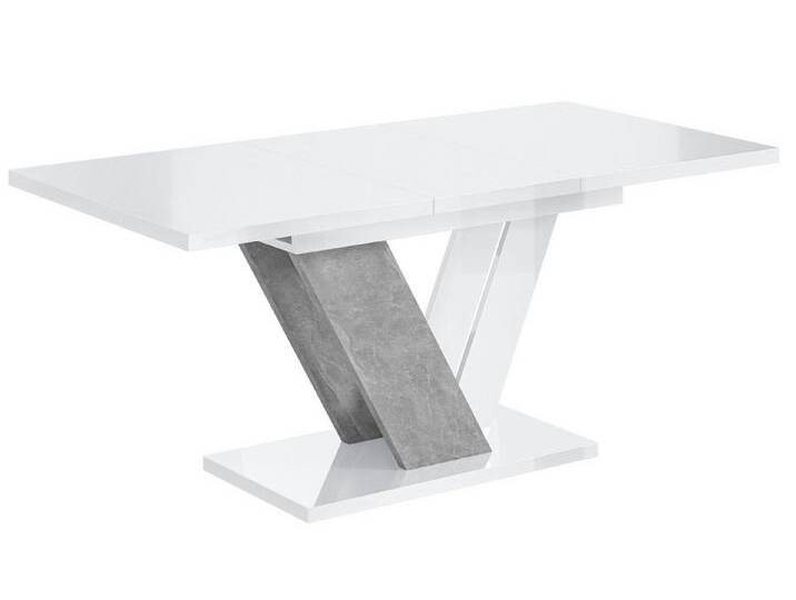 ALTDECOR Esstisch CLASI (Esstisch ausziehbar, Esszimmertische, Tisch Wohnzimmertisch), Esszimmertisch ausziehbar 120 - 160 x 80 x 75 cm, weiß von ALTDECOR