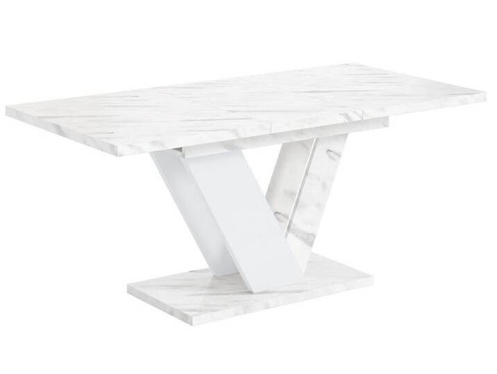 ALTDECOR Esstisch CLASI (Esstisch ausziehbar, Esszimmertische, Tisch Wohnzimmertisch), Esszimmertisch ausziehbar 120 - 160 x 80 x 75 cm, weiß von ALTDECOR