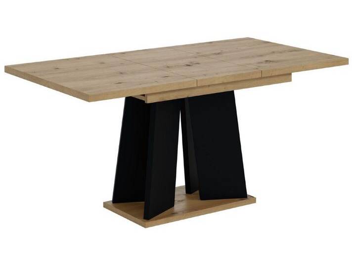 ALTDECOR Esstisch UFOM (Esstisch, Küchentisch, Esszimmertisch - Wohnzimmertisch 120-160x80x75), schwarz braun, Artisan Eiche Optik / Schwarz von ALTDECOR