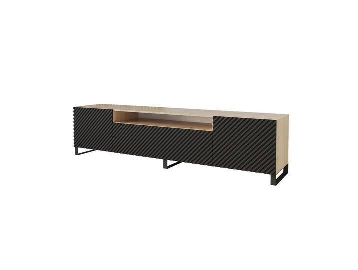 ALTDECOR LOWBOARD, Schwarz, Rechteckig, U-Form, 200x53x41 cm, Wohnzimmer, Wohnwände, Lowboards, Lowboards stehend von ALTDECOR