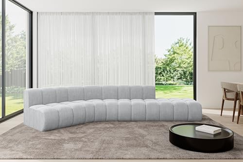 ALTDECOR Modulares Sofa Ecksofa in L-Form Corner modular Sofa Eckcouch Couch Wohnlandschaft Cauchsofa Bodensofa Polstersofa Brilo-L1-380x174x70 cm Grau von ALTDECOR