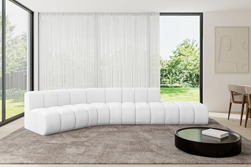 ALTDECOR Modulares Sofa Ecksofa in L-Form Corner modular Sofa Eckcouch Couch Wohnlandschaft Cauchsofa Bodensofa Polstersofa Brilo-L1-380x174x70 cm Weiß von ALTDECOR