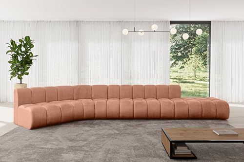 ALTDECOR Modulares Sofa Ecksofa in L-Form Corner modular Sofa Eckcouch Couch Wohnlandschaft Cauchsofa Bodensofa Polstersofa Brilo-L2-471x174x70 cm Apricot von ALTDECOR